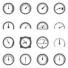 Set of tachometer icons. Vector illustration