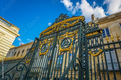 Bordeaux France Details Of One Of The Main Gate With Golden Decorations At The Public Park Jardin De La Mairie Center Town Bordeaux Buy This Stock Photo And Explore