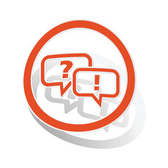 Wall Mural - Question answer sign sticker, orange
