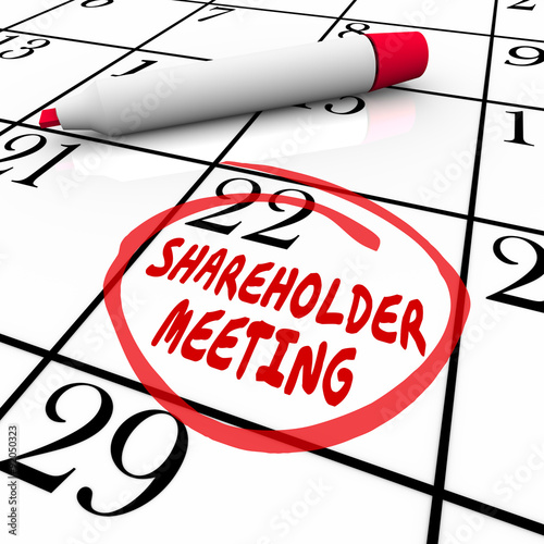Fotografía Shareholder Meeting Calendar Day Date Schedule Circled Reminder