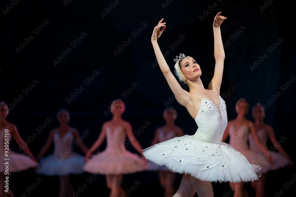 Prima ballerina white swan - obrazy, fototapety, plakaty 