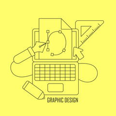Wall Mural - graphic design tools