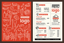 Modern Restaurant Menu Cover Design Pamphlet Vector Template