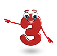 cartoon character of three digit