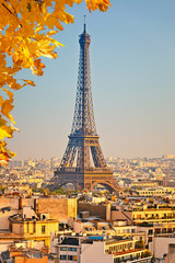 Wall Mural - View on Eiffel tower at sunset