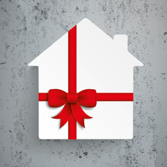 Wall Mural - House Red Ribbon Concrete