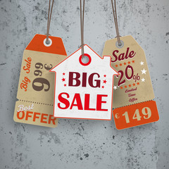 Wall Mural - 3 Vintage Price Stickers House Concrete
