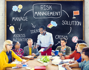 Wall Mural - Risk Management Solution Crisis Identity Planning Concept