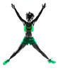 woman fitness jumping silhouette