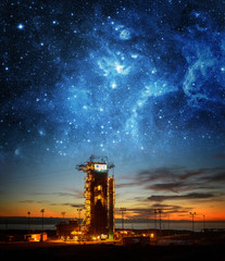 Wall Mural - space shuttle taking off on a mission. elements of this image furnished by nasa.