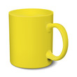 Yellow mug realistic 3D mockup on a white background vector illustration