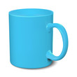 Blue mug realistic 3D mockup on a white background vector illustration