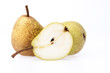 some  pears isolated on white background, close up