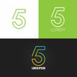 © Pushkarevskyy - Number five 5 logo design icon set background
