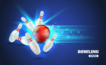 Bowling Strike Illustration 