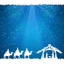 Christmas Theme On Blue Background