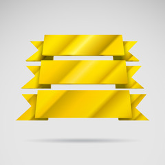 Canvas Print - Infographic vector 3D golden ribbons