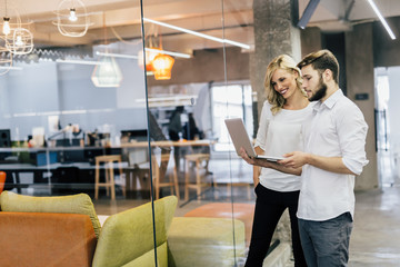 coworkers in a modern office