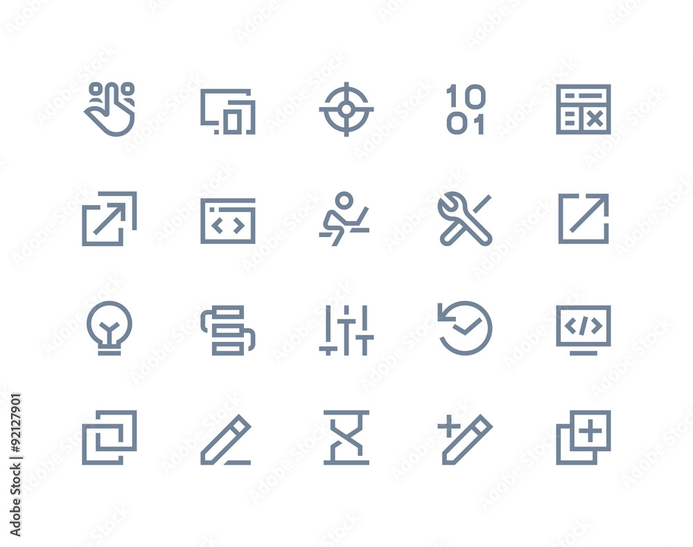 Developer icons. Line series Stock Vector | Adobe Stock