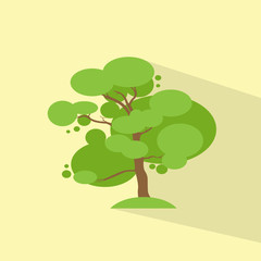 Poster - Green Tree Flat Eco Icon Vector 