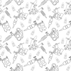 Wall Mural - Tattoo machines pattern. Contour