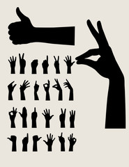 Wall Mural - Hands Silhouettes, art vector design