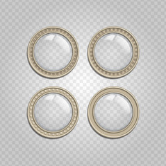 Transparent glass buttons