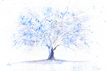 Watercolor Winter Tree