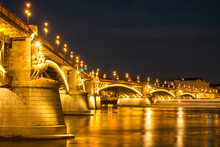 Margaret Bridge At Dusk In Budapest