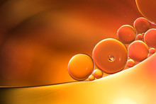 Abstract Background With Water Drops, Orange Macro.
