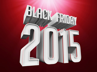 Poster - Black Friday 2015 on red background