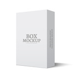 Package box illustration mockup template isolated on white