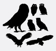Owl bird silhouettes. Good use for symbol, web icon, logo, mascot, or any design you want.