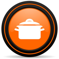Aufkleber - cook orange glossy web icon on white background