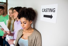 Students At A Casting Call For A Play