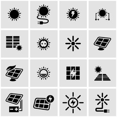 Sticker - Vector black solar energy icon set