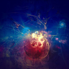 Wall Mural - grunge abstract textured digital collage, artistic background