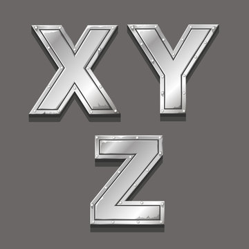 Metal letters and symbols