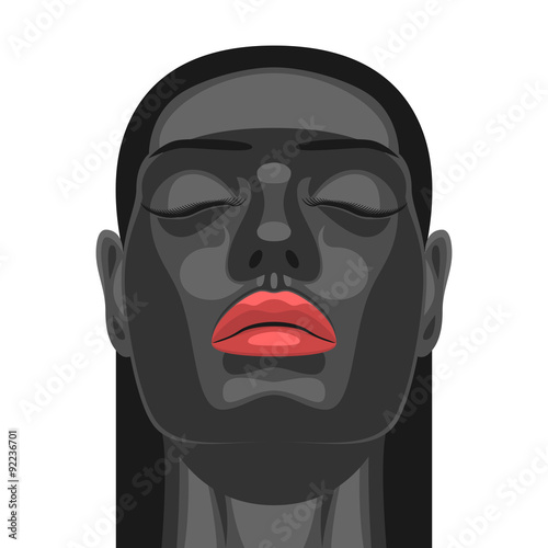 Naklejka - mata magnetyczna na lodówkę Beauty Model with Black Skin