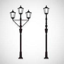 Silhouettes Of Lamps Icons Set Great For Any Use. Vector EPS10.