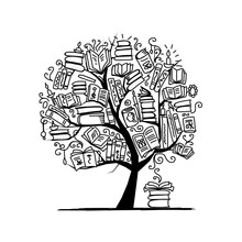 Book Tree, Sketch For Your Design