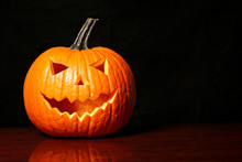 Halloween Pumpkin On Black Background