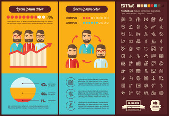 Sticker - Business flat design Infographic Template