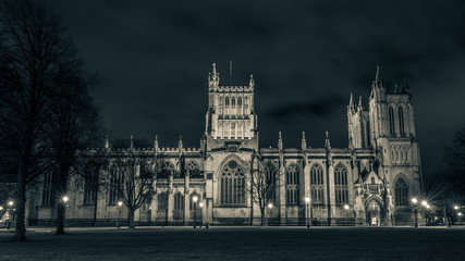 Wall Mural - ENGLAND, BRISTOL - 13 APRIL 2015: Bristol Cathedral by night