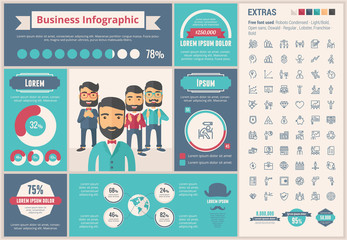 Sticker - Business flat design Infographic Template