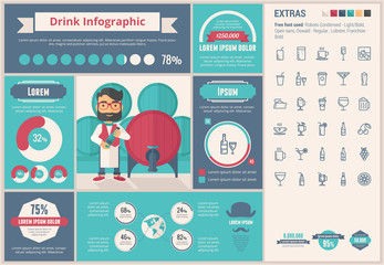 Canvas Print - Drink flat design Infographic Template