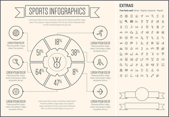 Wall Mural - Sports Line Design Infographic Template