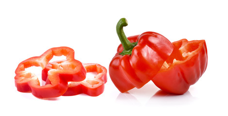 red pepper over white background