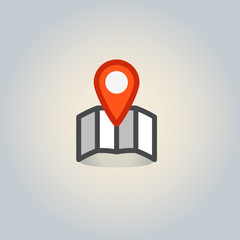 Poster - Map and the pin web icon