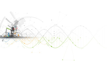 Wall Mural - dna abstract icon and element collection. futuristic technology